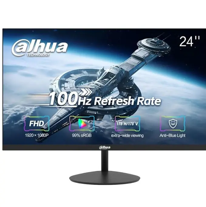 DHI-LM24-A200Y DAHUA 24 inch FHD VA Monitor 100Hz 5m DAHUA 24'' FHD VA Monitor 100Hz 5ms ; Ultra-Narrow Bezel ; 178°H/178°V Extra-wide Viewing Angle ; VESA Wall-Mountable ; HDMI and VGA Connectivity ; Eye-protective Anti-blue light