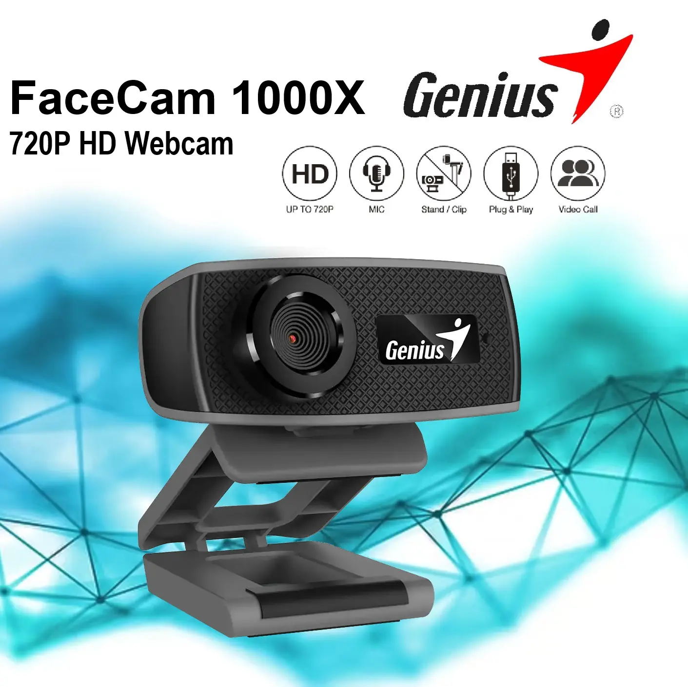 FACECAM-1000X 1000X 720P HD Webcam Built-in Microphone GENIUS FaceCam 1000X 720P HD Webcam