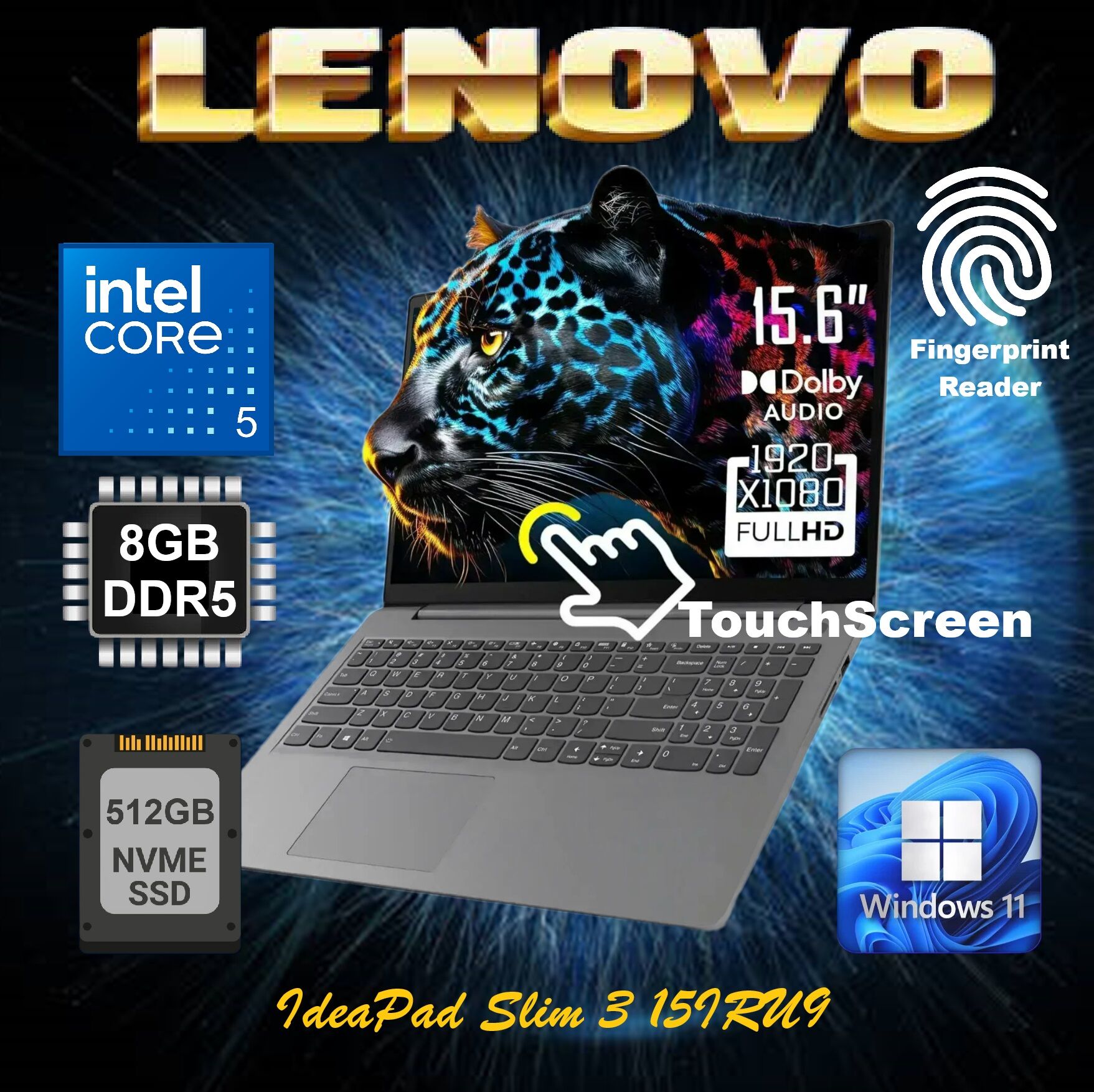 83E6000AUS IdeaPad Slim 3 15 inch Touchscreen Win 11 LENOVO IdeaPad Slim 3 15IRU9 Intel® Core™ 5 120U